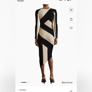 REISS Jem Knitted Color Block Midi Dress